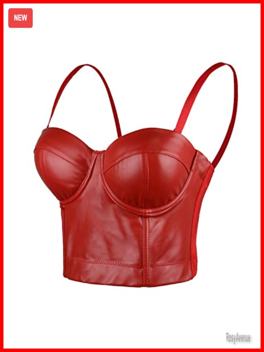 Faux Leather Bustier Crop Top Punk Corset Bra Padded Underwire